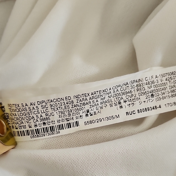 ZARA Collection Yellow White Boho Floral Geometric V-Neck Blouse Size M - Picture 6 of 6